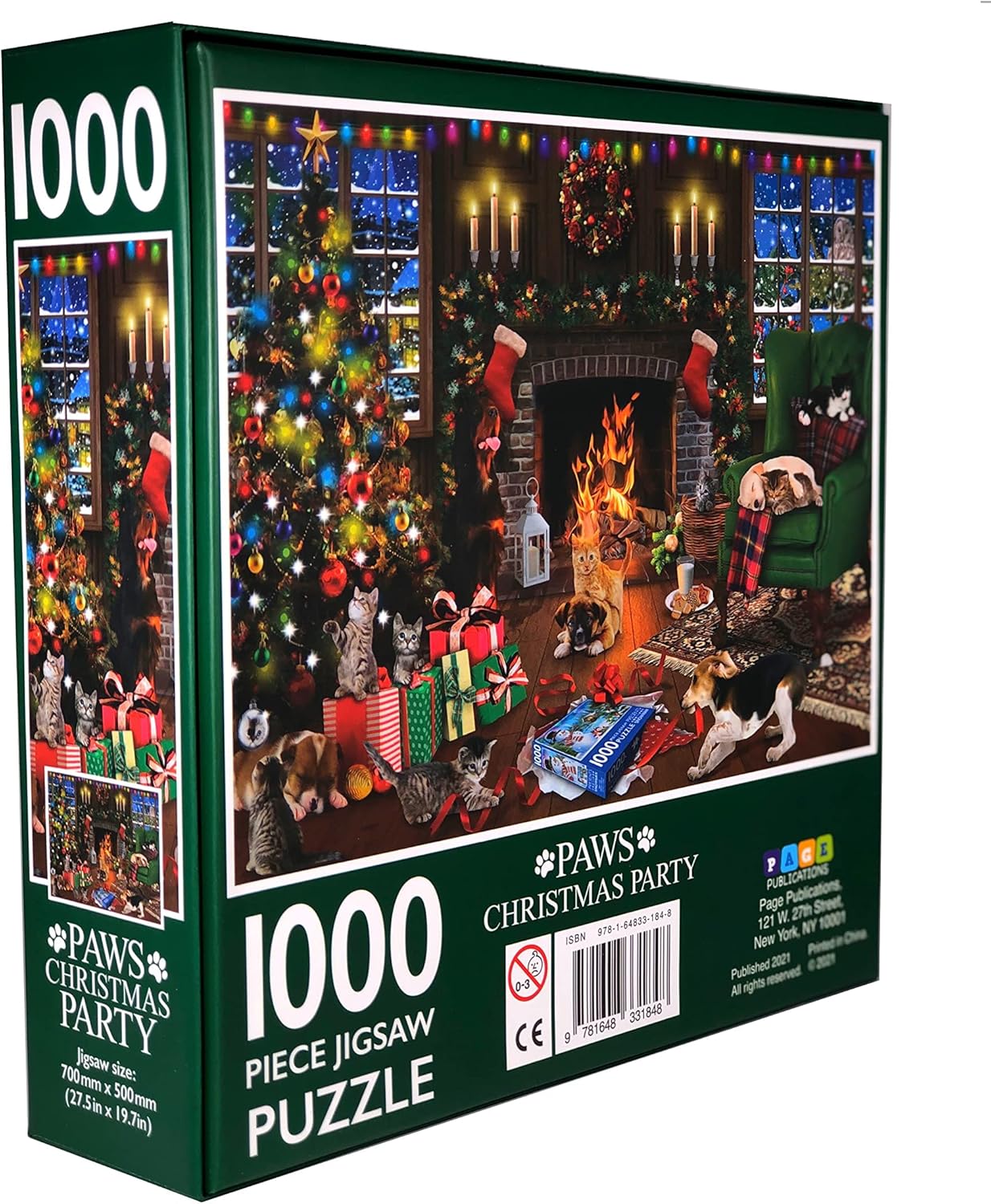 1000-Piece Jigsaw Puzzle, Paws Party Christmas