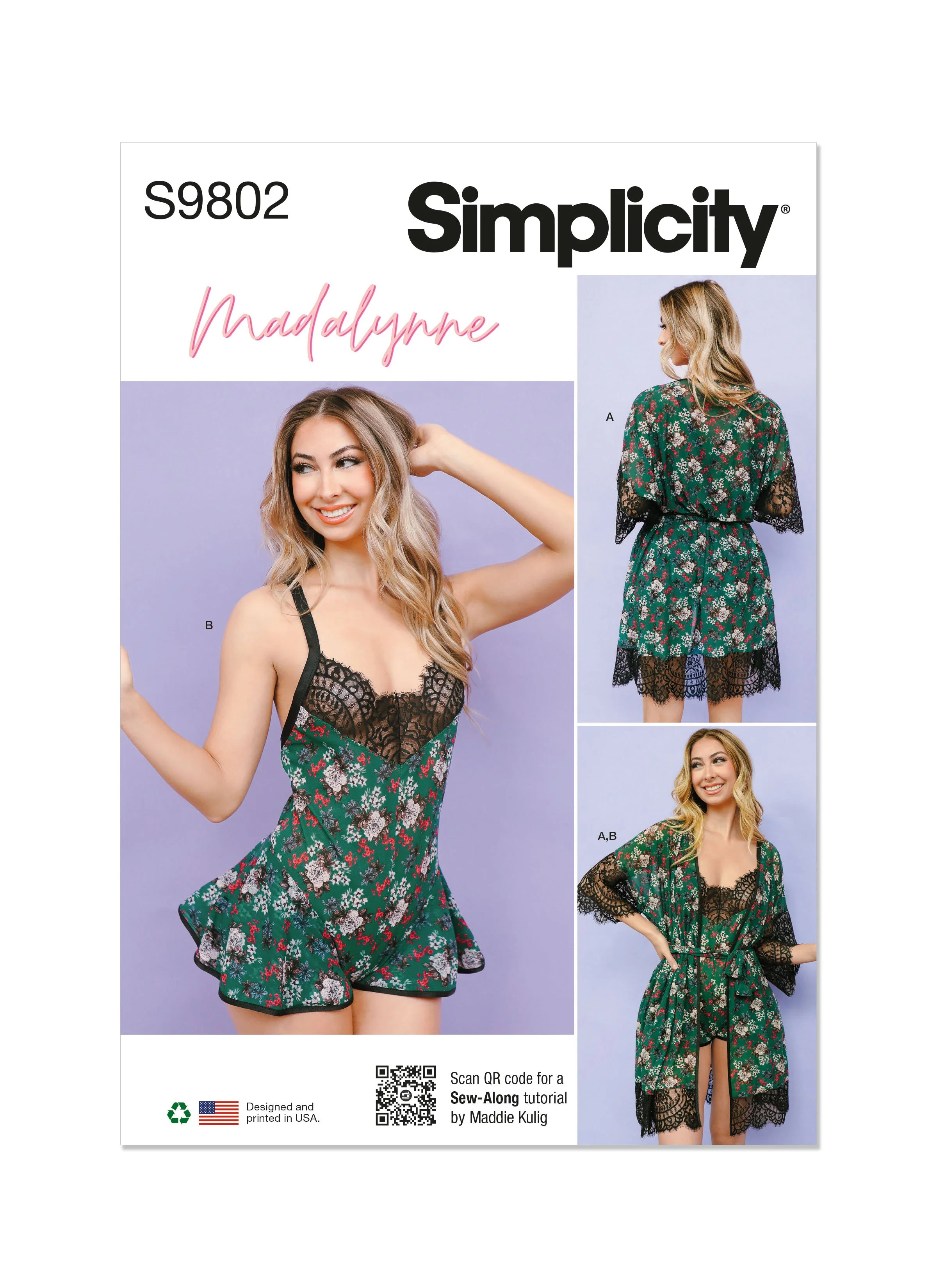 Simplicity Pattern 9802 Misses'/Plus Sleepwear