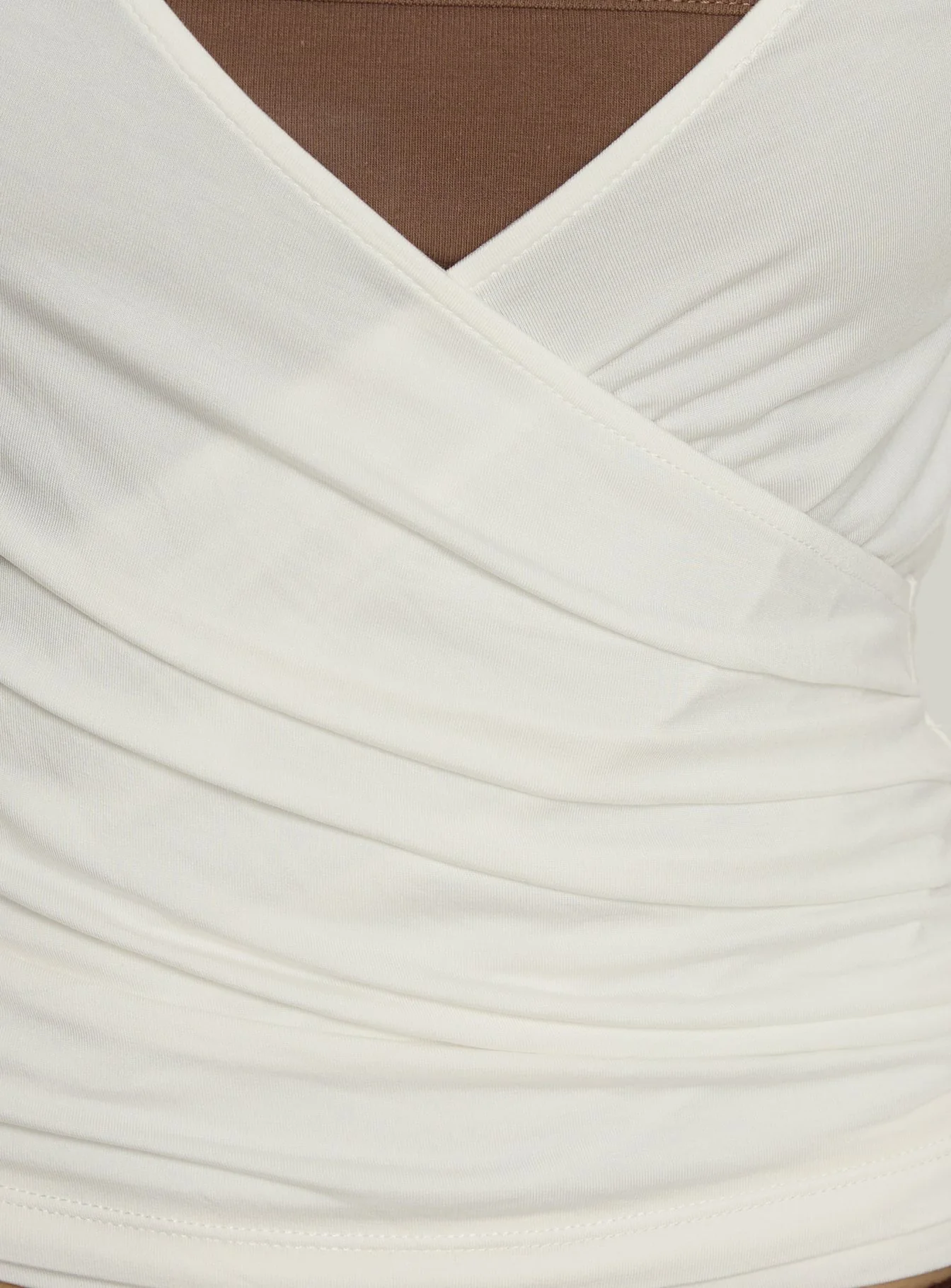 Sylka Long Sleeve Jersey Wrap Top White