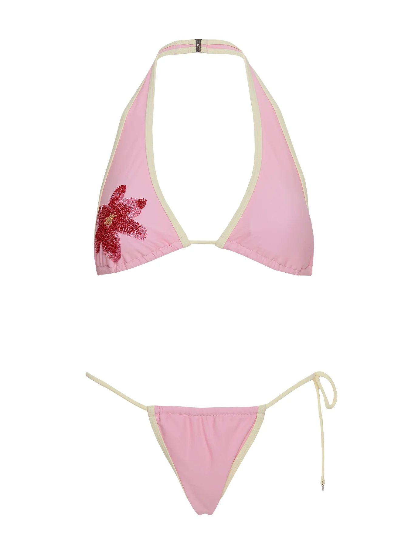 Anolia Tie Side Cheeky Bikini Bottoms Pink / Yellow