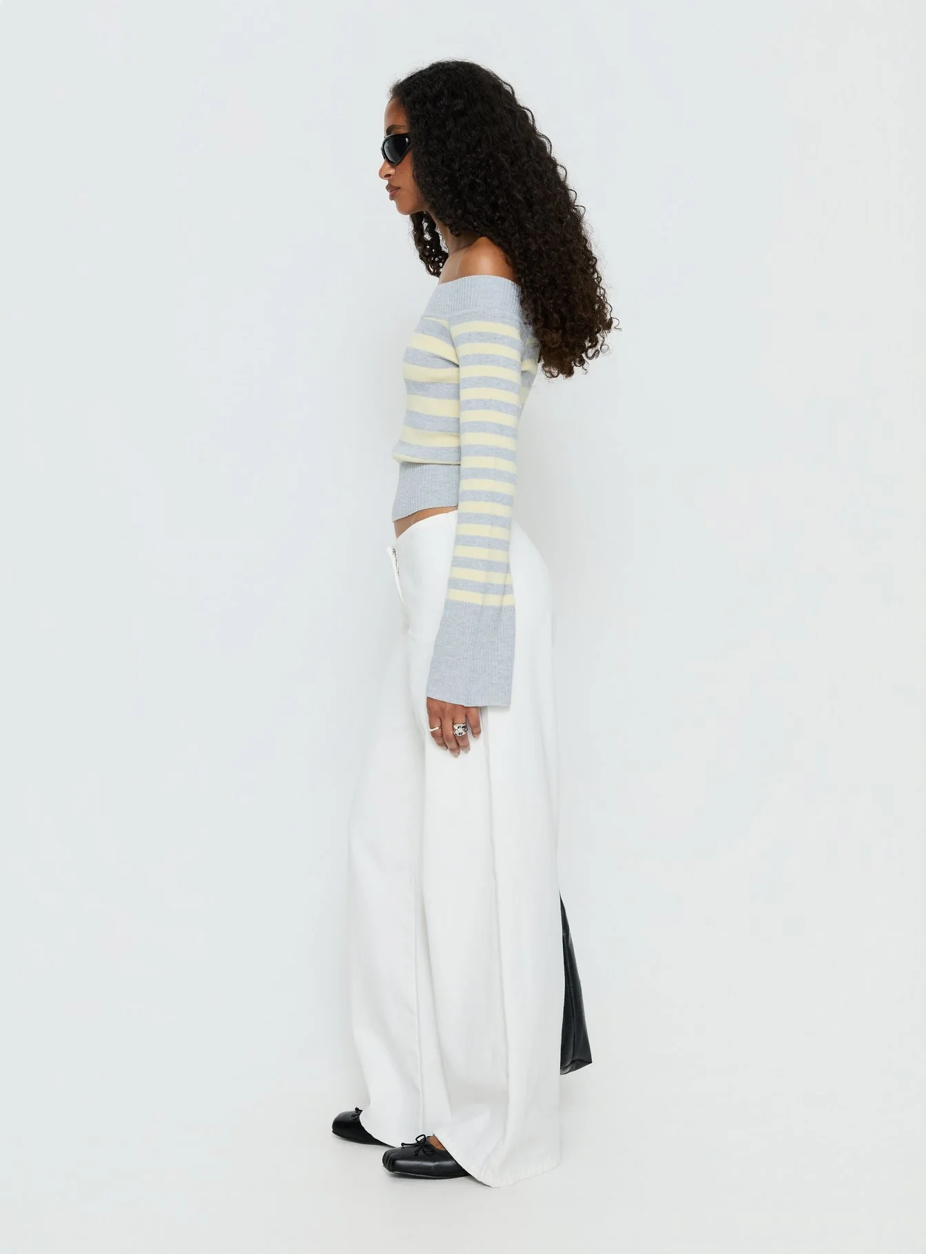 Hereos Mid Rise Baggy Leg Jeans White