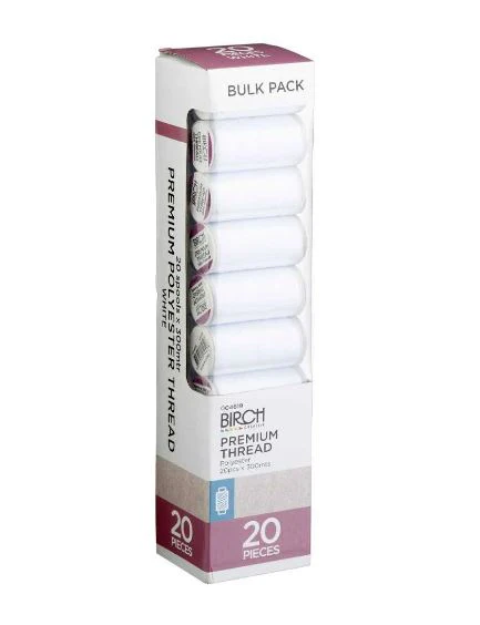 Polyester Thread Premium, White- 20x300m
