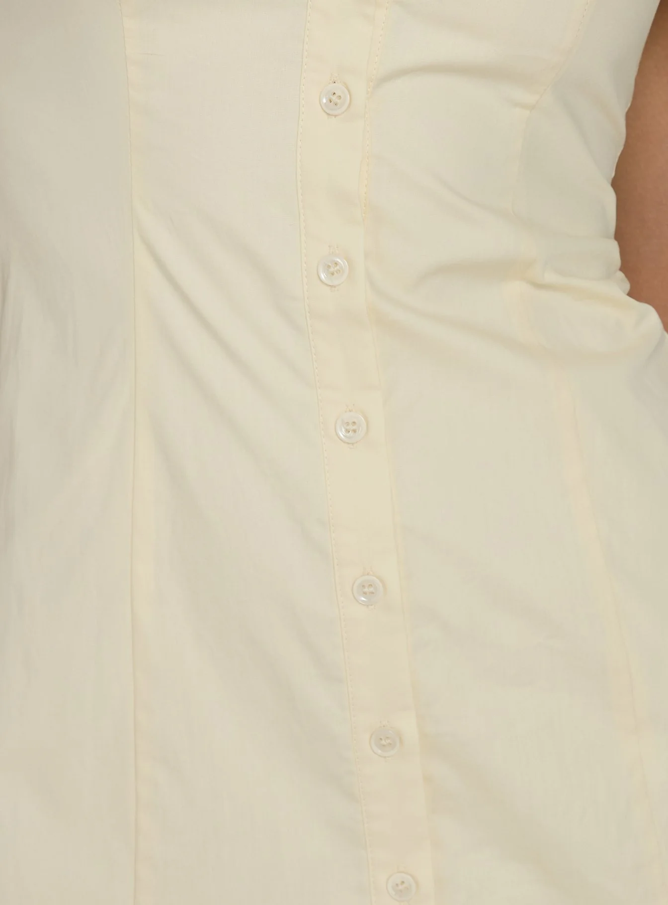 Marisella Button Down Mini Dress Butter Yellow