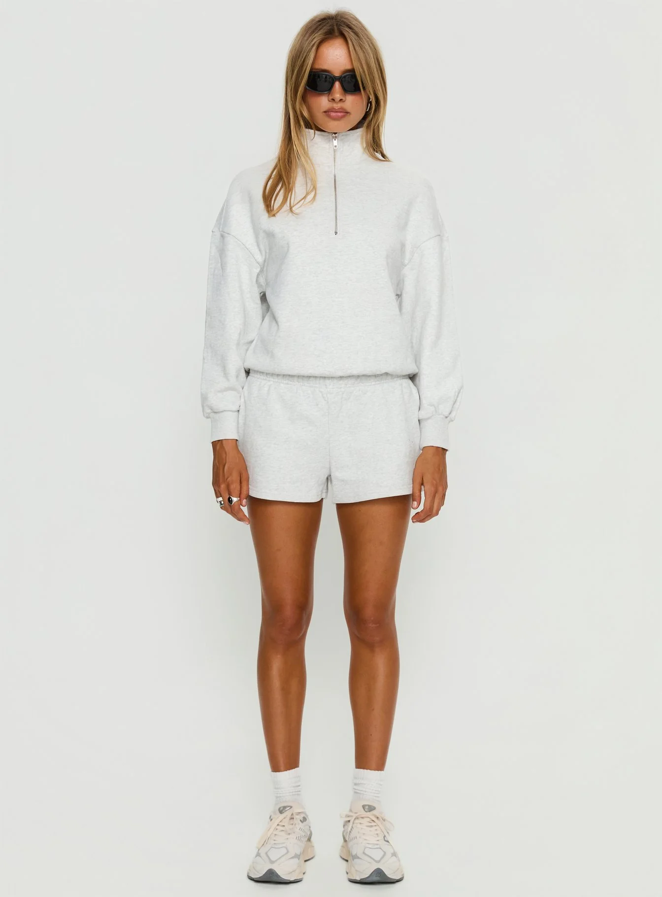 Rozanna 1/4 Zip Jumper Grey Marle
