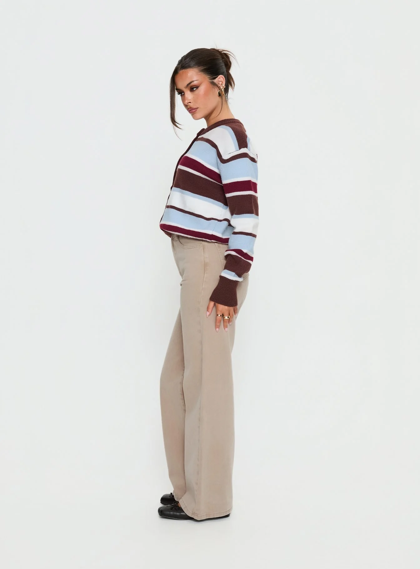 Nicolo High Rise Straight Leg Jeans Concrete