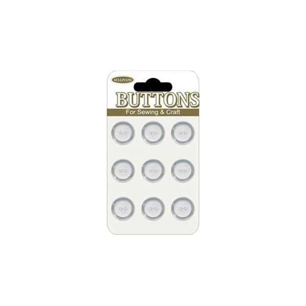Sullivans Plastic Button, Frosted- 11 mm