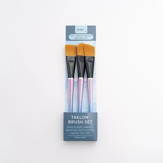 Makr Brush Set with Glitter, Gold- 3pk