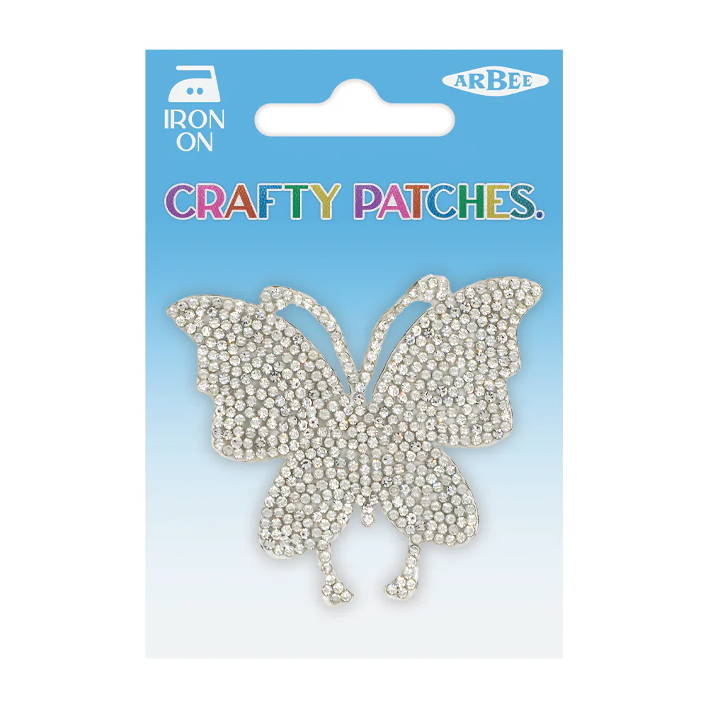 Arbee Crafty Patch, Rhinestone Butterfly- 1pc