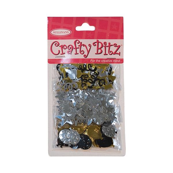 Crafty Bitz Glitter Scatters, Party Mix Black