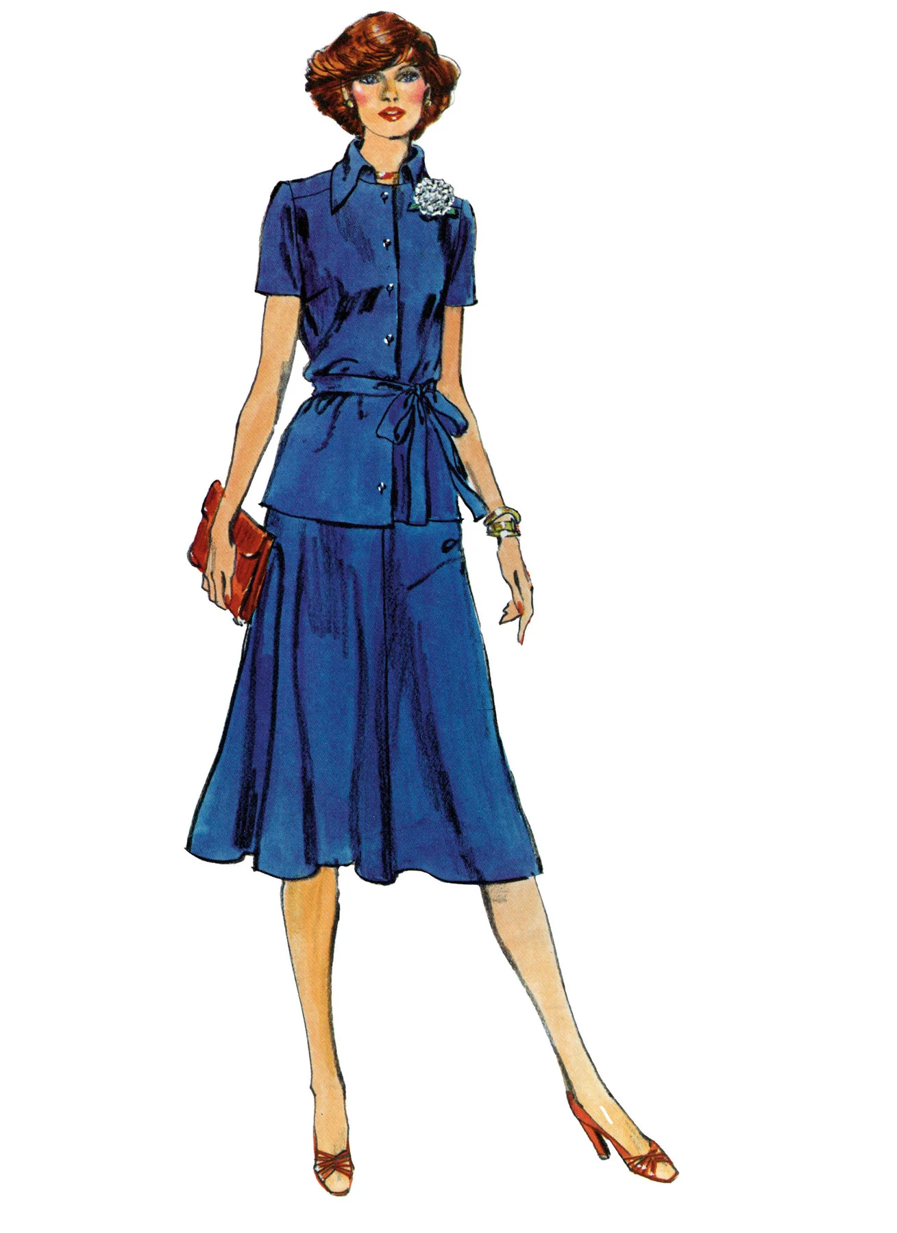 Vogue Pattern V2122 Misses' Knit Jacket, Belt, Skirt and Top