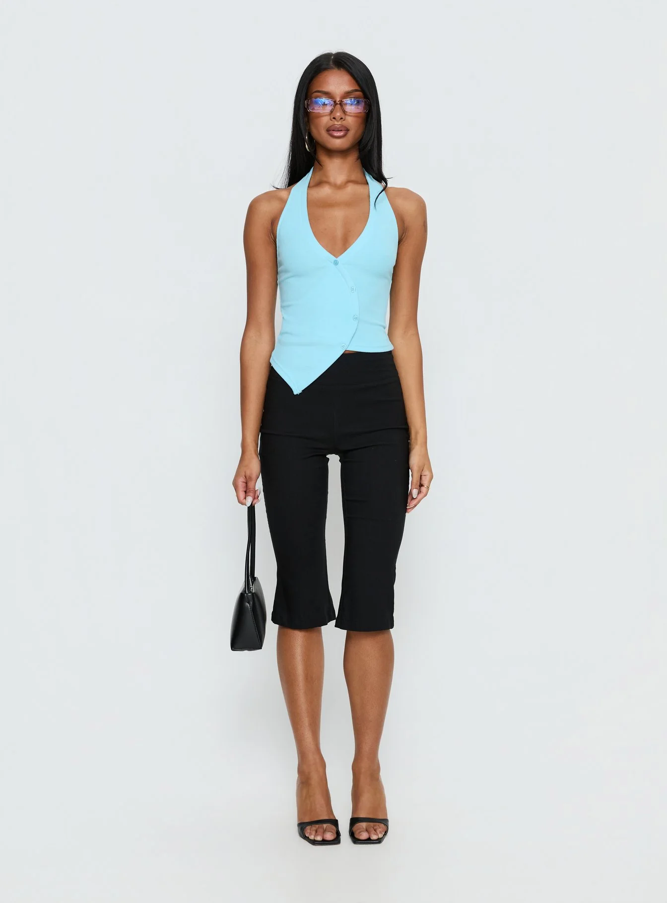 Avrilla Wrap Knit Top Blue