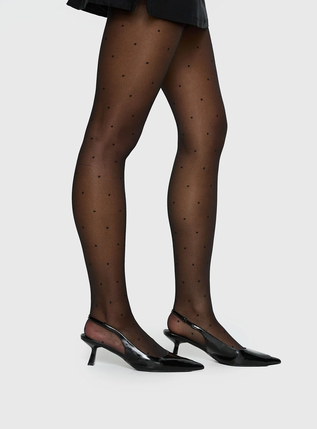 Avelaine Sheer Polka Tights Black