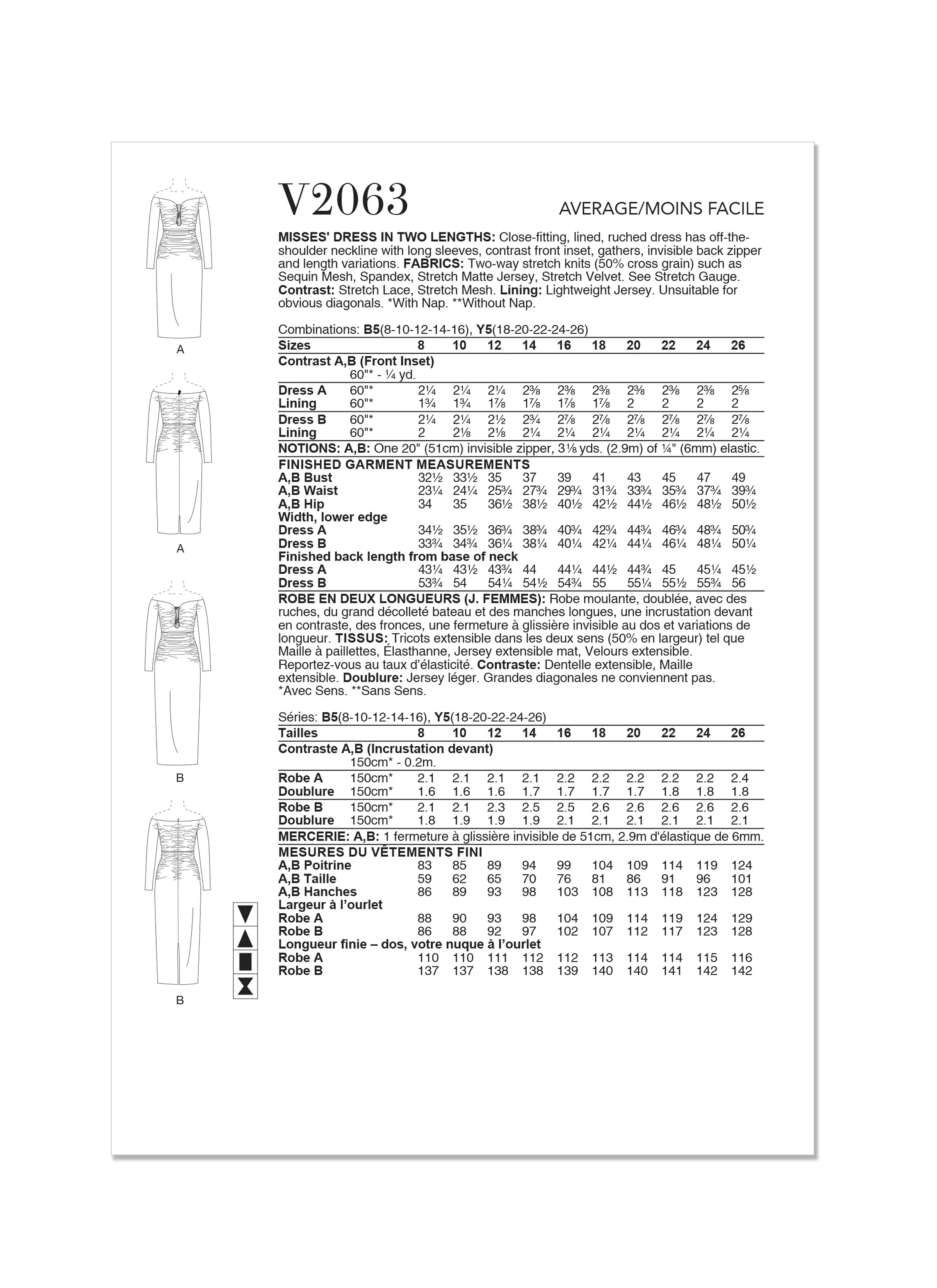Vogue Pattern V2063 Misses' Dress