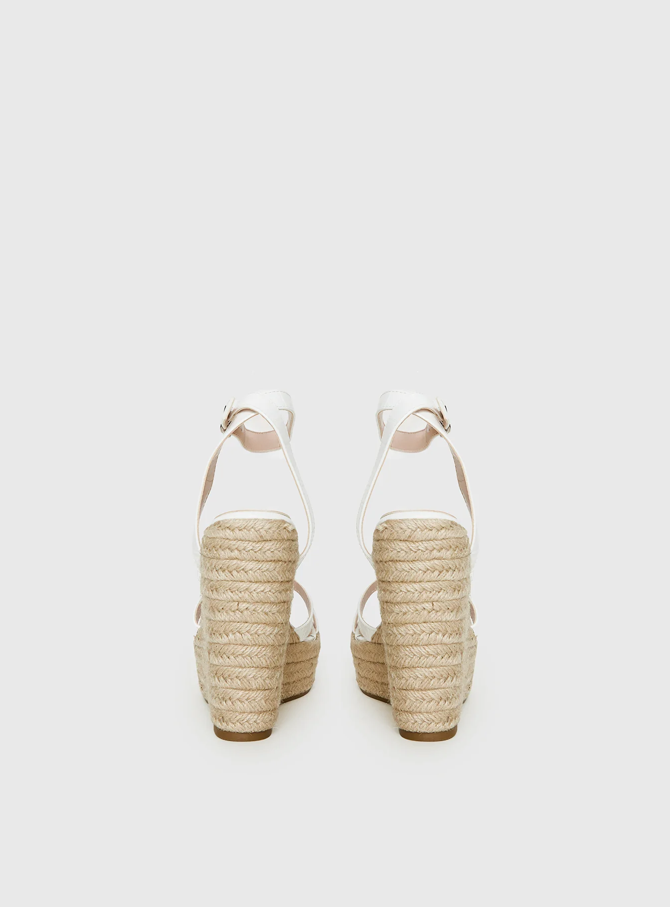 Jesper Espadrille Wedged Heels White Croc