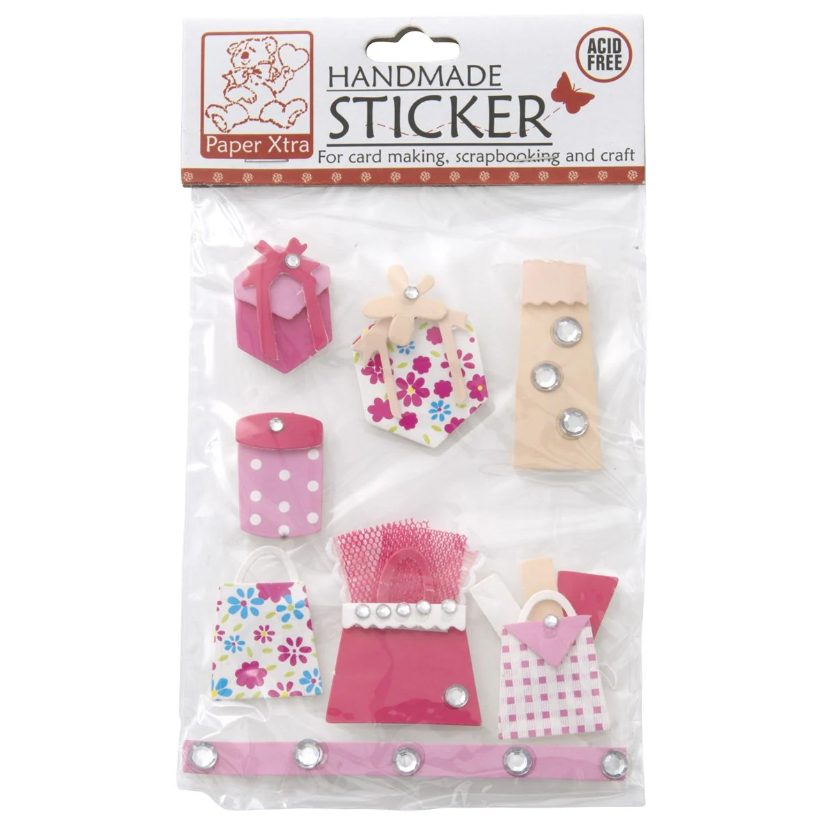 Sullivans Handmade Stickers, Pink Present