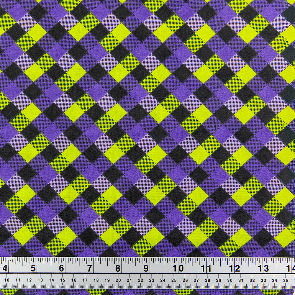 Print Craft & Quilting Fabric, Hoalloween Checkboard- Width 110cm