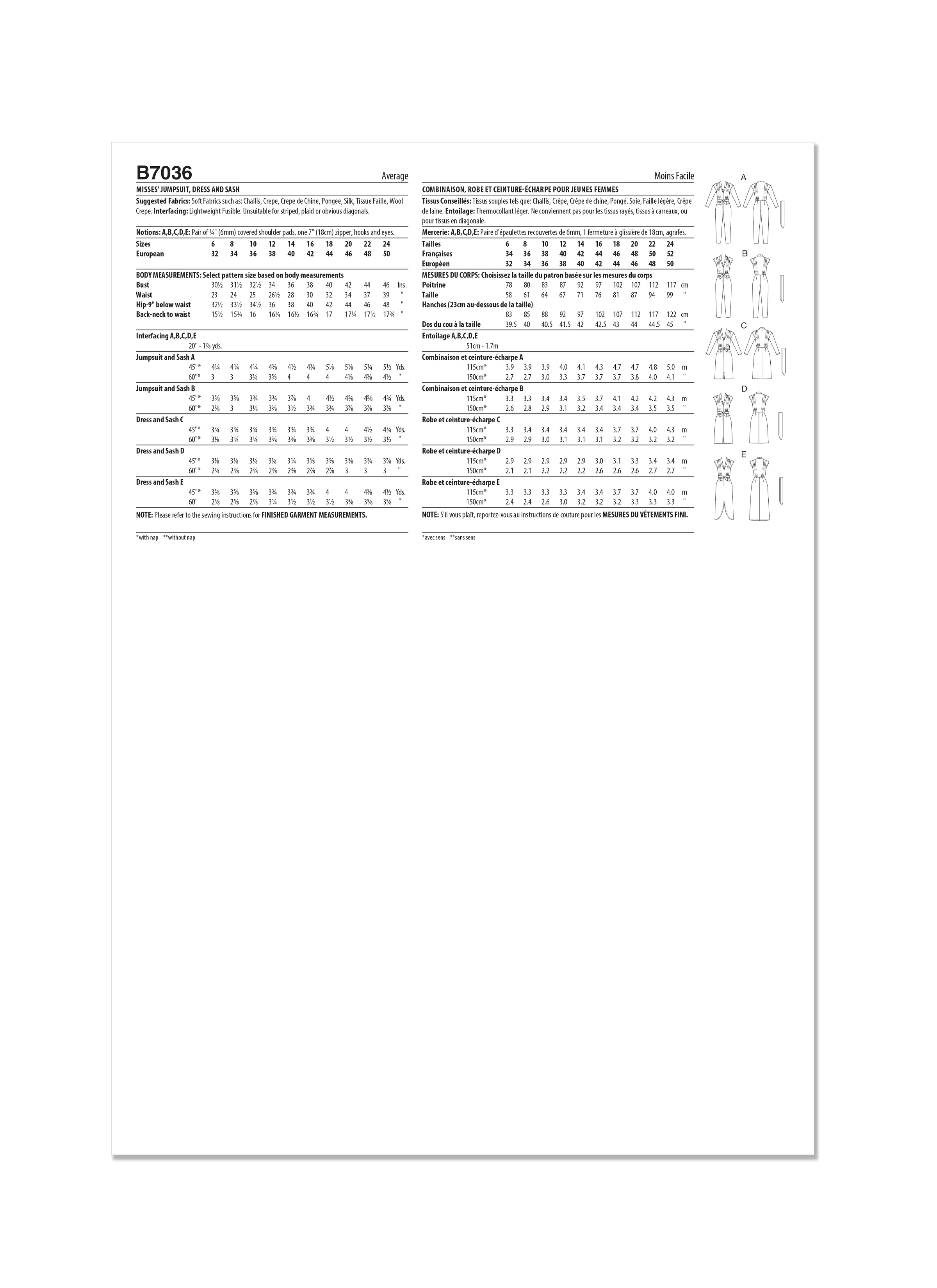 Butterick Pattern B7036 Misses' Dress