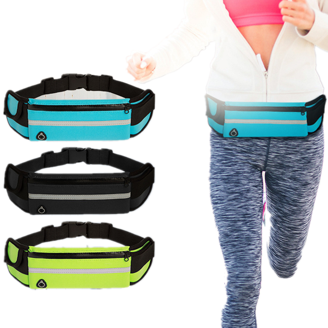 Black Multi-purpose Cash Running Mobile Phone Small Sports Waterproof Fanny Pack Waist Bag