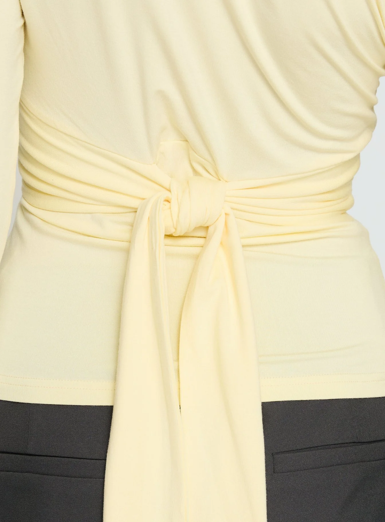 Madelon Long Sleeve Wrap Top Butter