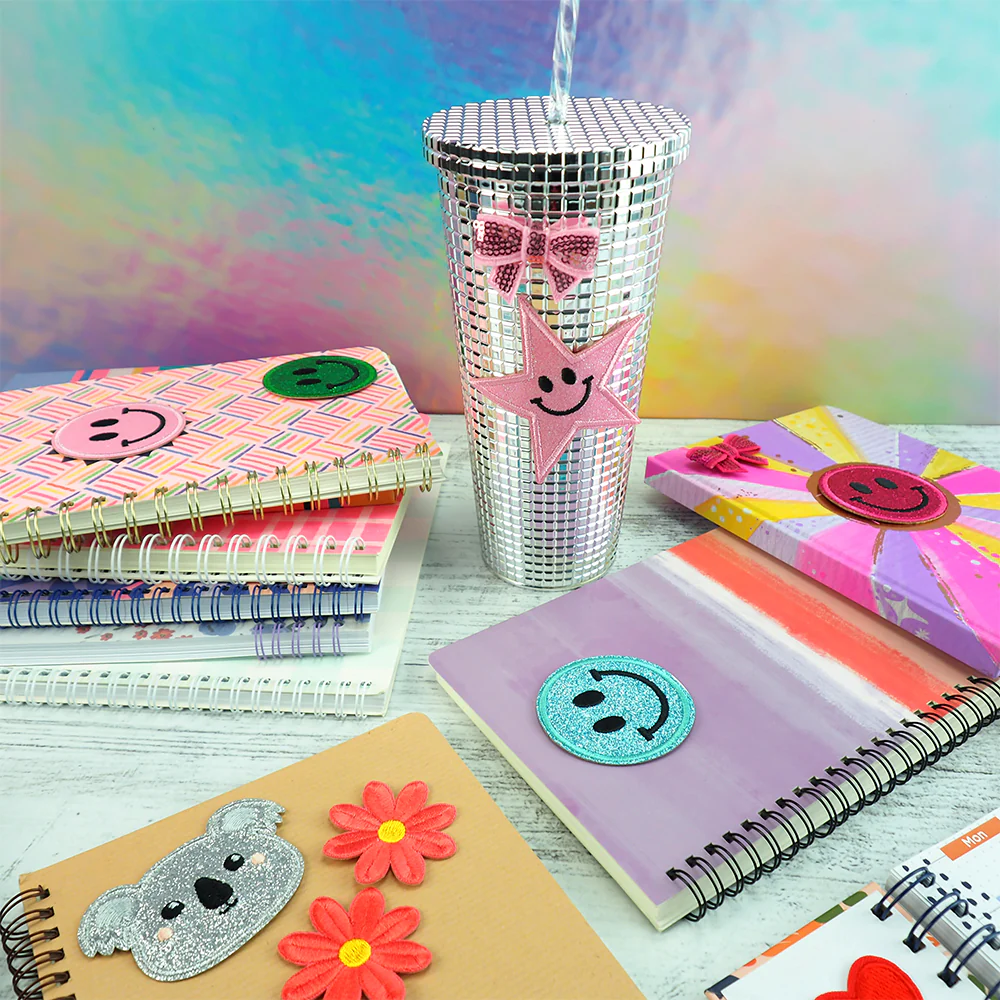 Arbee Crafty Patch, Smiley Star Glitter, Pink- 85mm 1pc