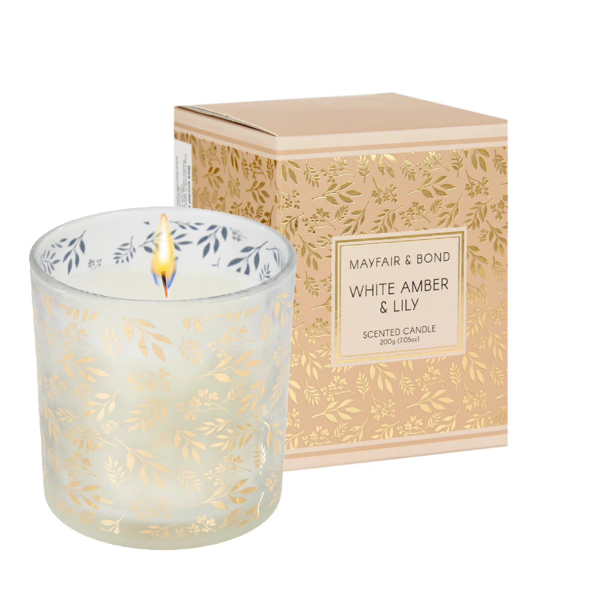 Mayfair & Bond Scented Candle, White Amber & Lily- 200g