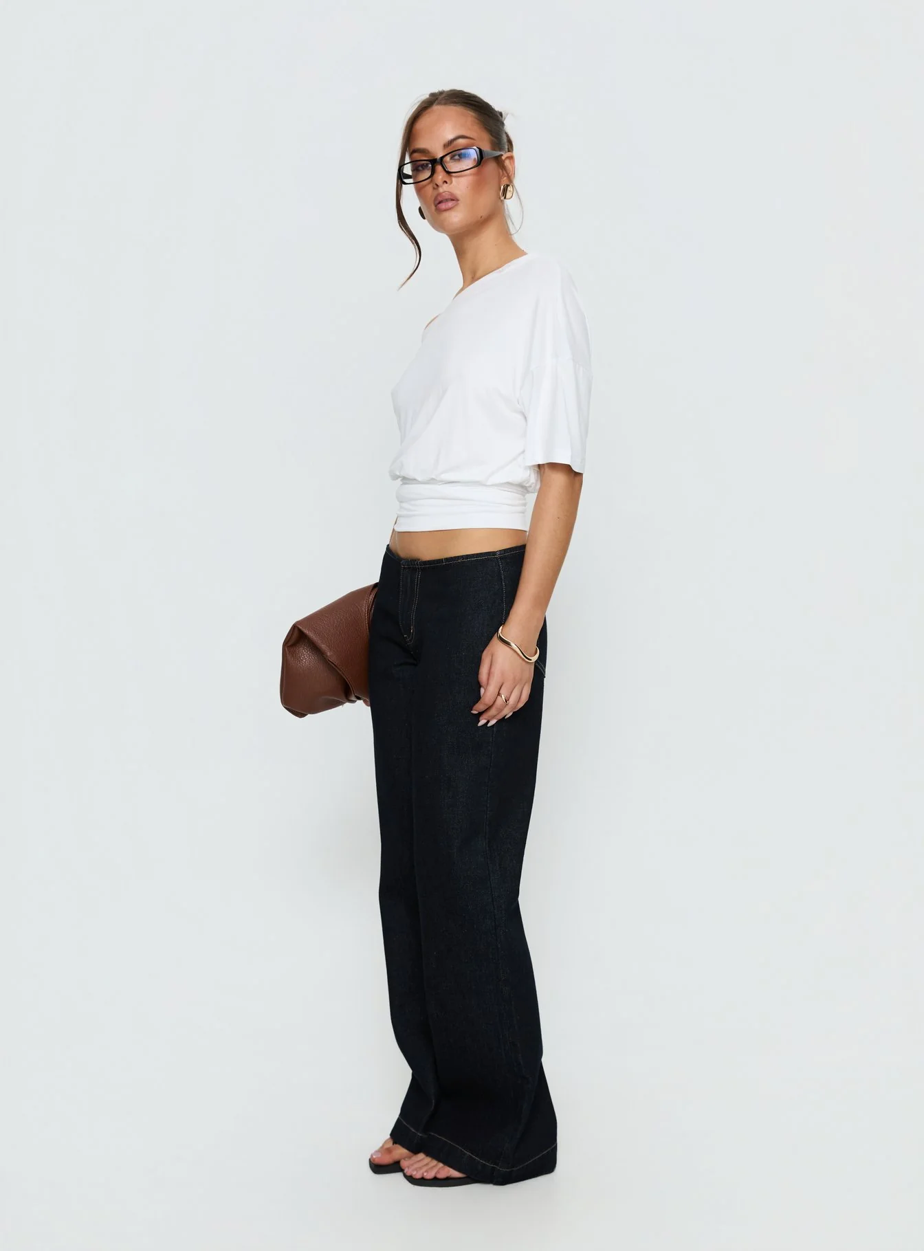 Buenos No Waist Low Rise Straight Leg Jeans Raw Denim