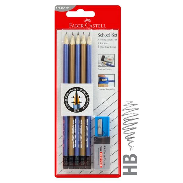 Faber-Castell Eleganz Graphite Pencil School Set HB- 7pk
