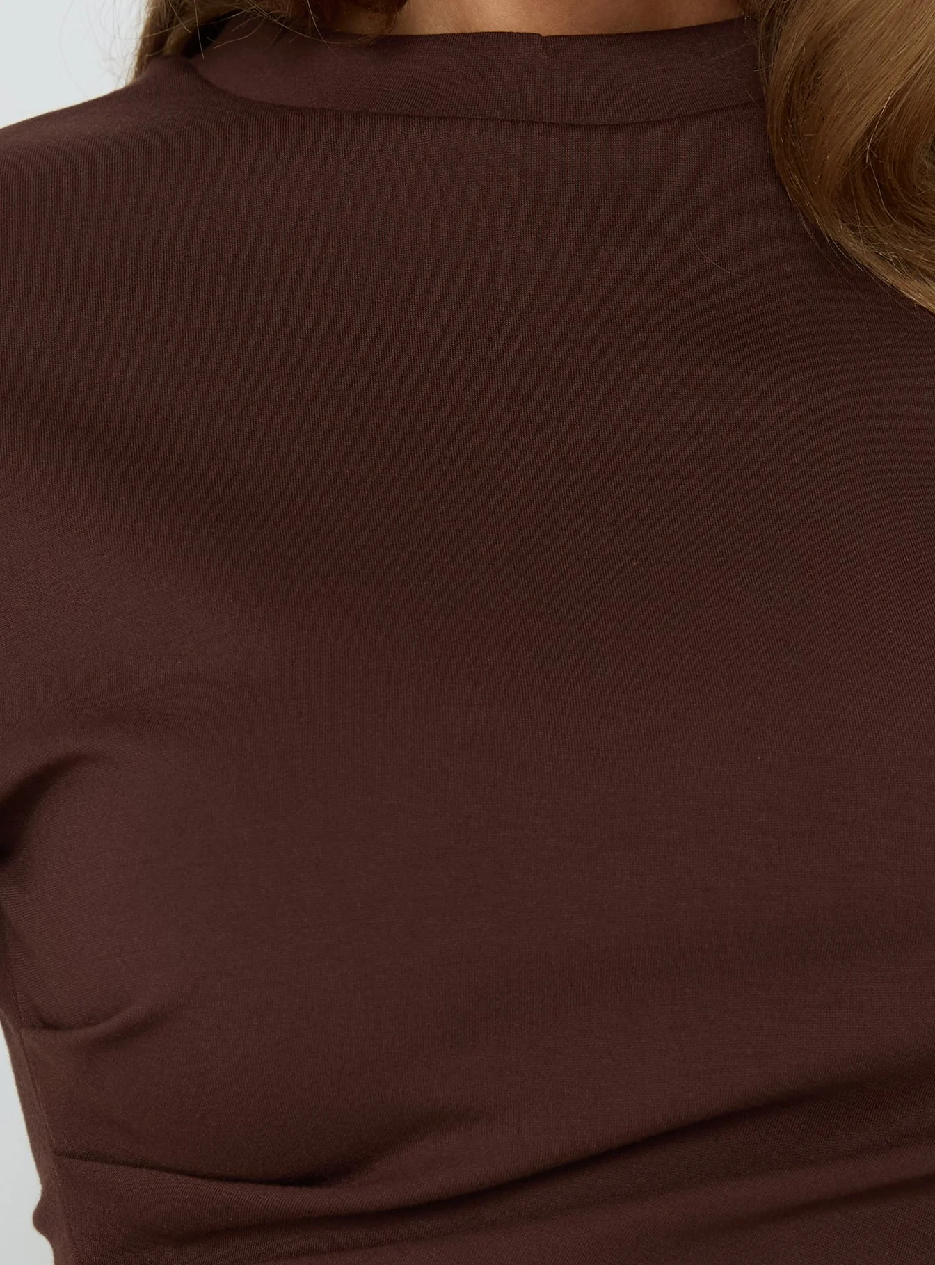 Lioxa Ruched Waist Tee Chocolate