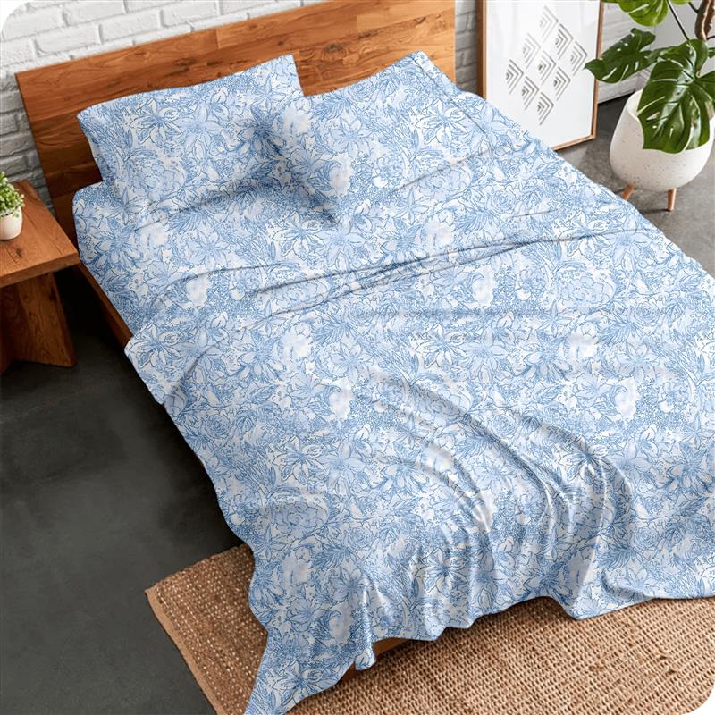 Alaria Printed Cotton Sheet Set, Flora