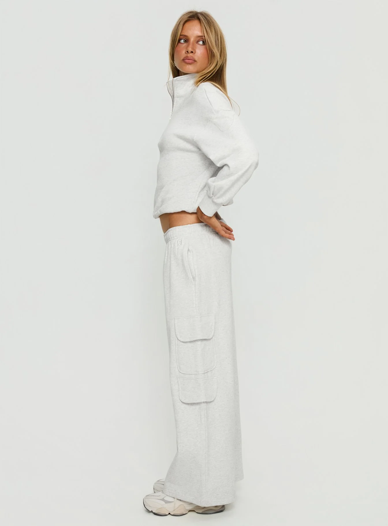 Rozanna Cargo Sweat Pants Grey Marle