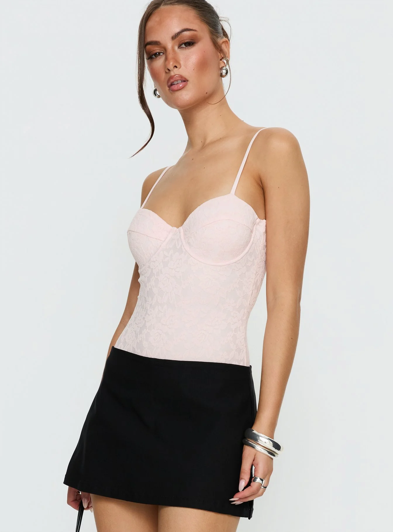 Laryna Lace Bodysuit Pink