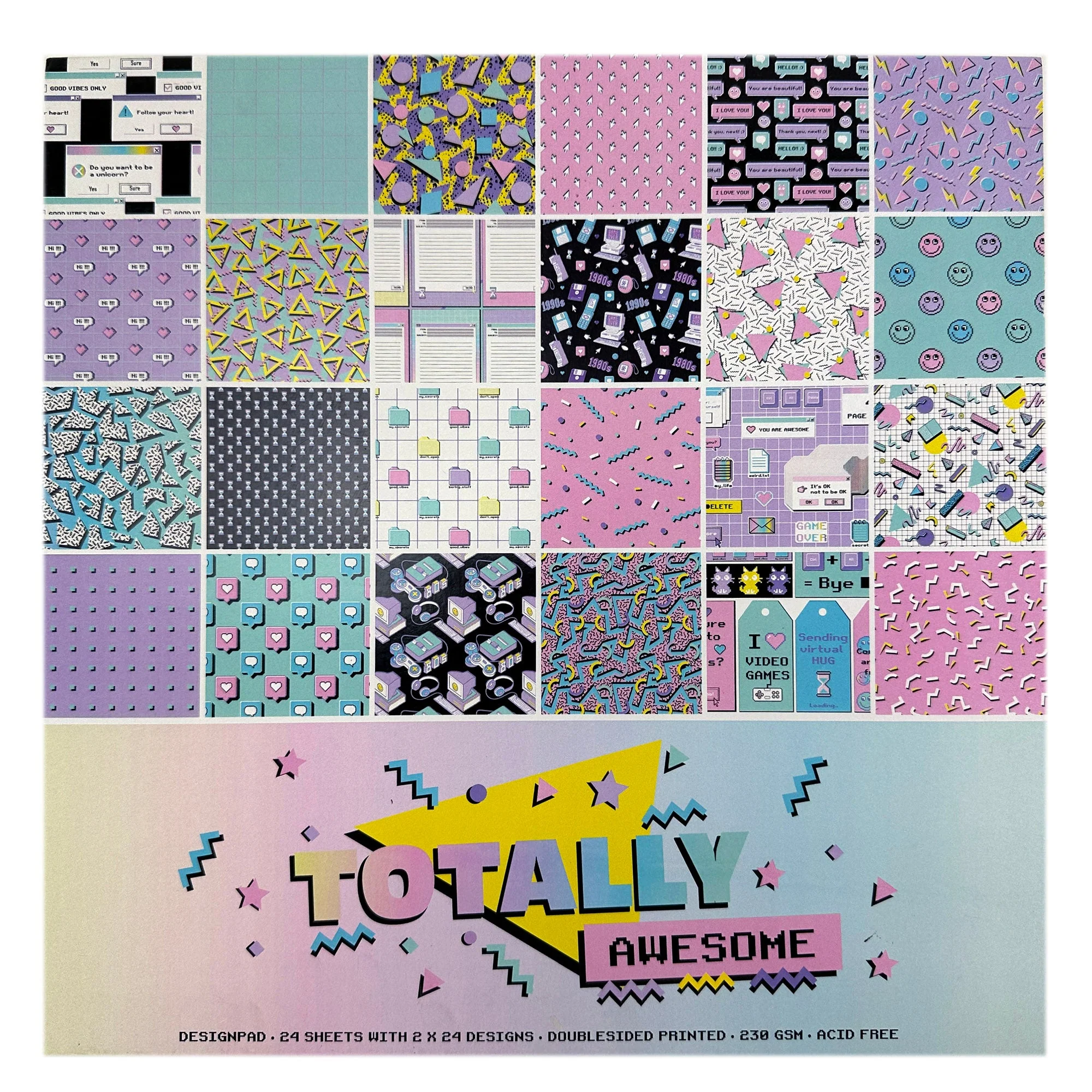 Design Pad 24 Sheets, Totally Awesome - 12x12in