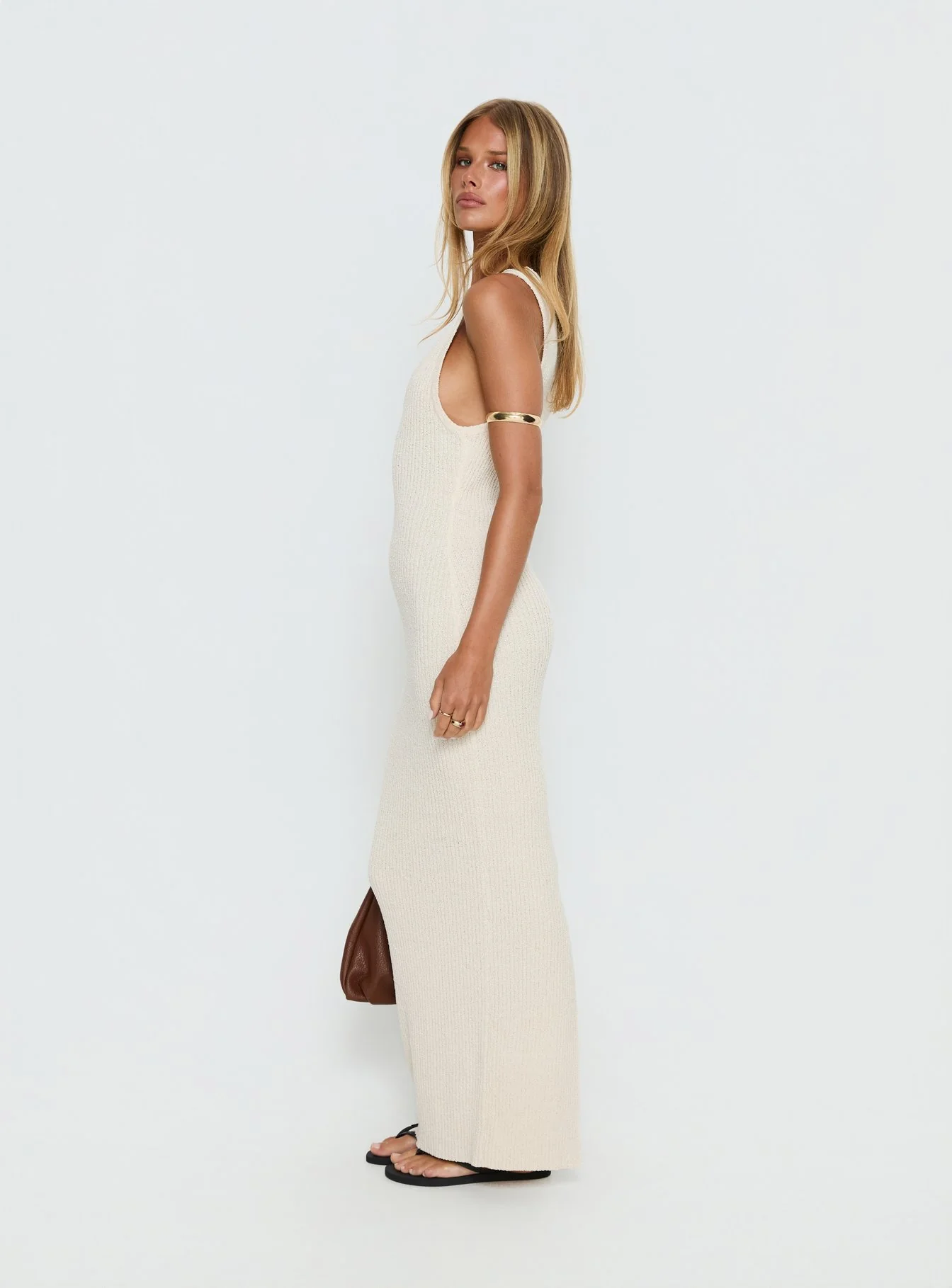 Imirisa Scoop Knit Maxi Dress Cream