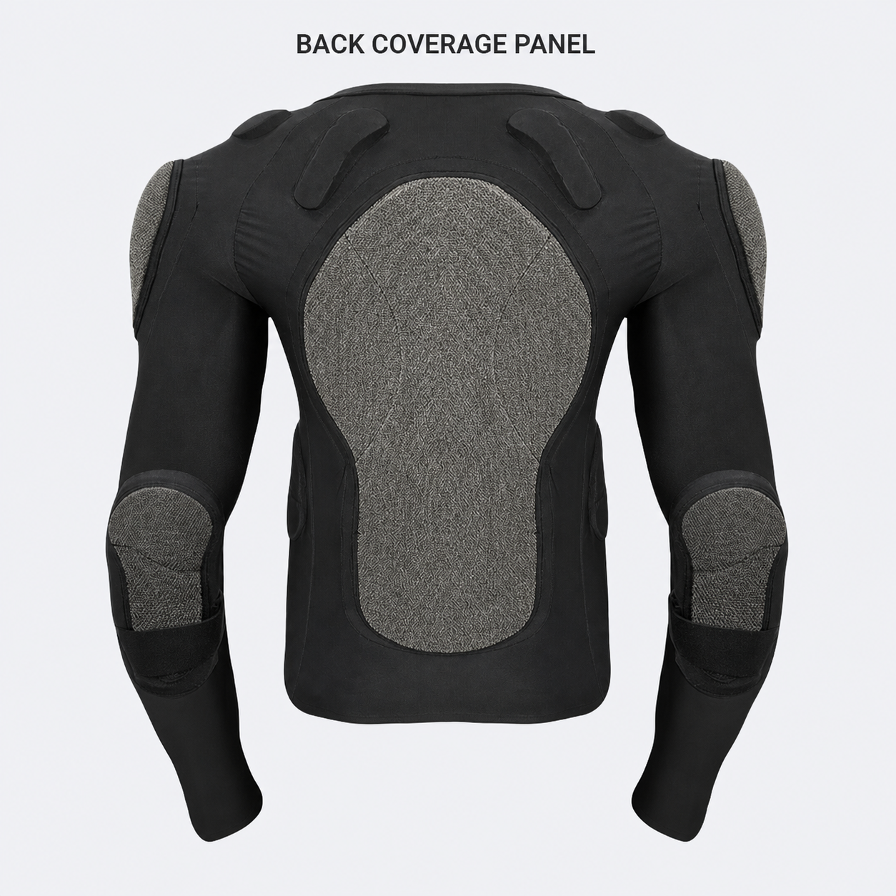 Snowboard Protective Jacket Long Sleeve Padded Body Armor Shirt for Skiing Riding, Black Front Zip