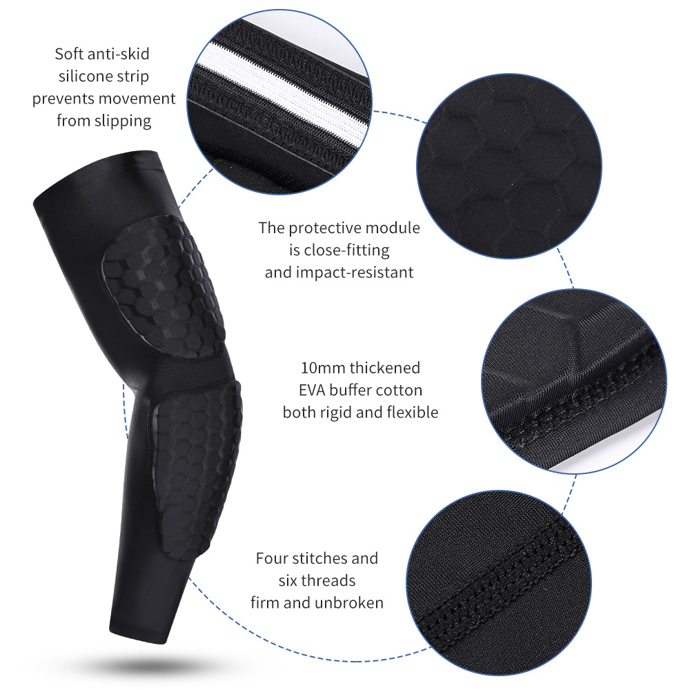 Honeycomb EVA Elbow Pad Compression Arm Sleeve Anti-Collision Men & Women for Outdoor Sports Soccer Basketball Cycling