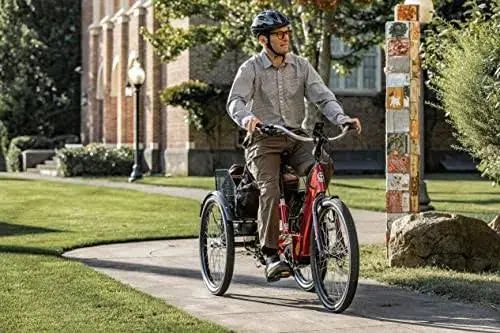 Trójkołowy rower dla dorosłych Schwinn Meridian – 26-calowy rower plażowy z niskim wejściem, szerokim siedzeniem i składanym koszykiem