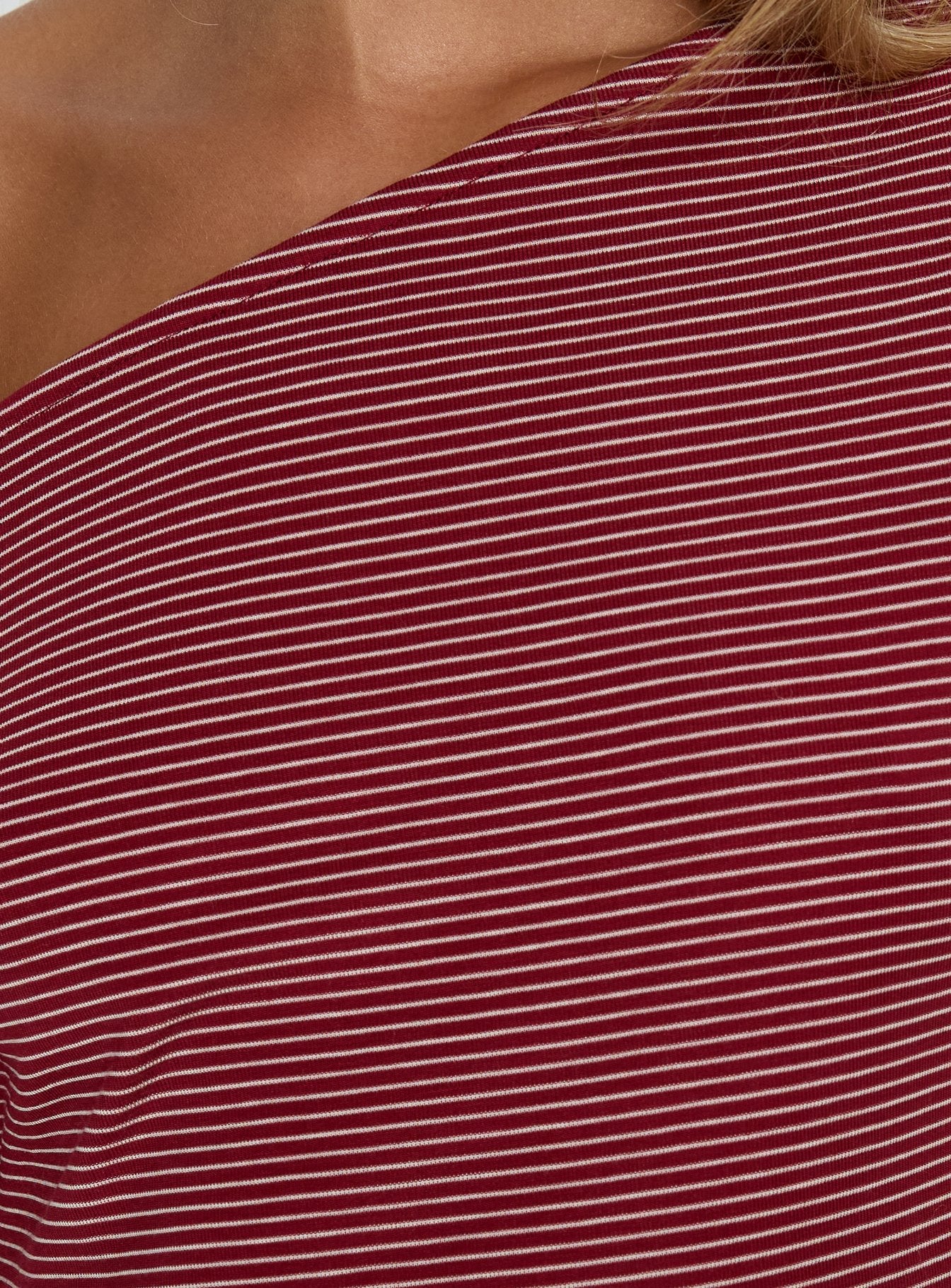 Sugar Surge Off Shoulder Sleep Top Cherry Stripe