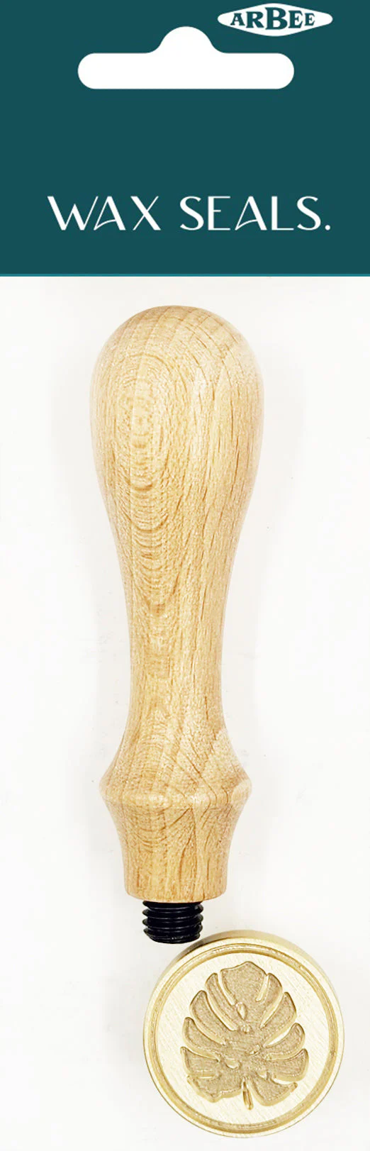 Arbee Wax Seal Wood Stamp, Leaf- Gold
