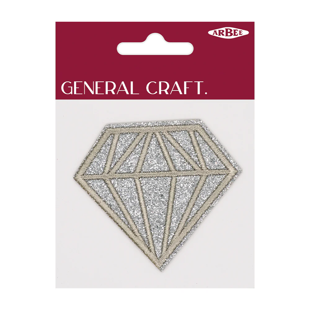Arbee Crafty Patch, Glitter Diamond Silver White- 7.5cm 1pc