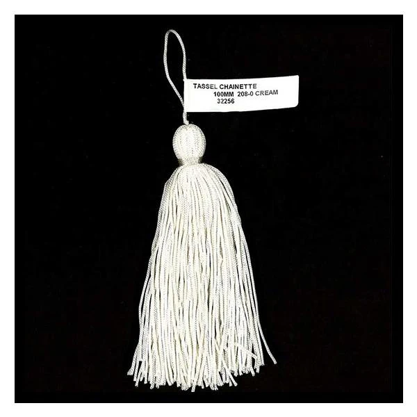 Sullivans Tassel Rayon Chainette, Cream- 100 mm