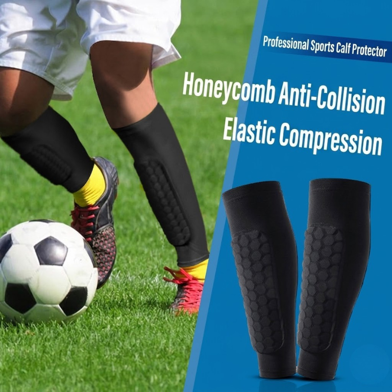 Honeycomb Compression Leg Sleeves Protective Impact Resistant Shin Protector Anti-Fall Padded Calf Sleeves Honeycomb Shin Guards