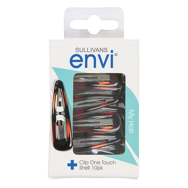 One Touch Hair Clips, Shell - 10pk - Envi