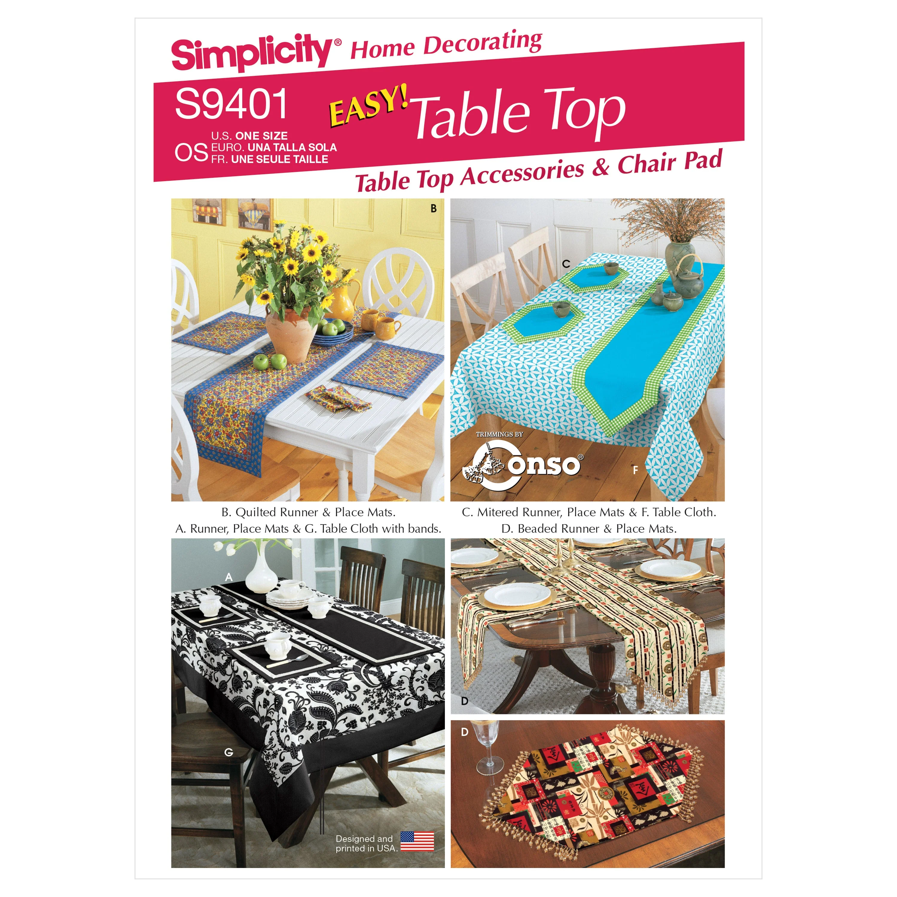 Simplicity Pattern 9401 Tabletop Accessories