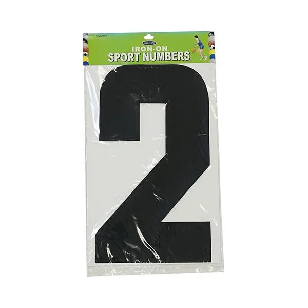 Iron On Number 2, Black- 30cm