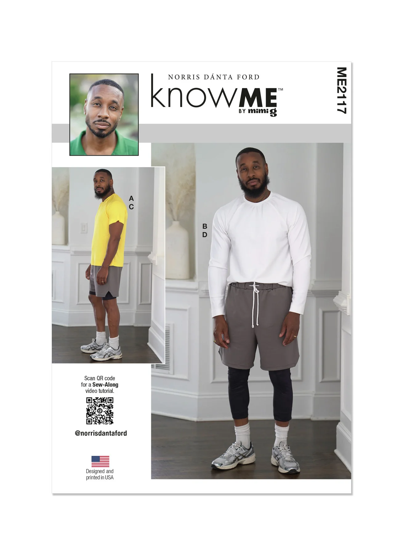 KnowMe Pattern ME2117 Men’s Shorts in Two Lengths and Knit Tops