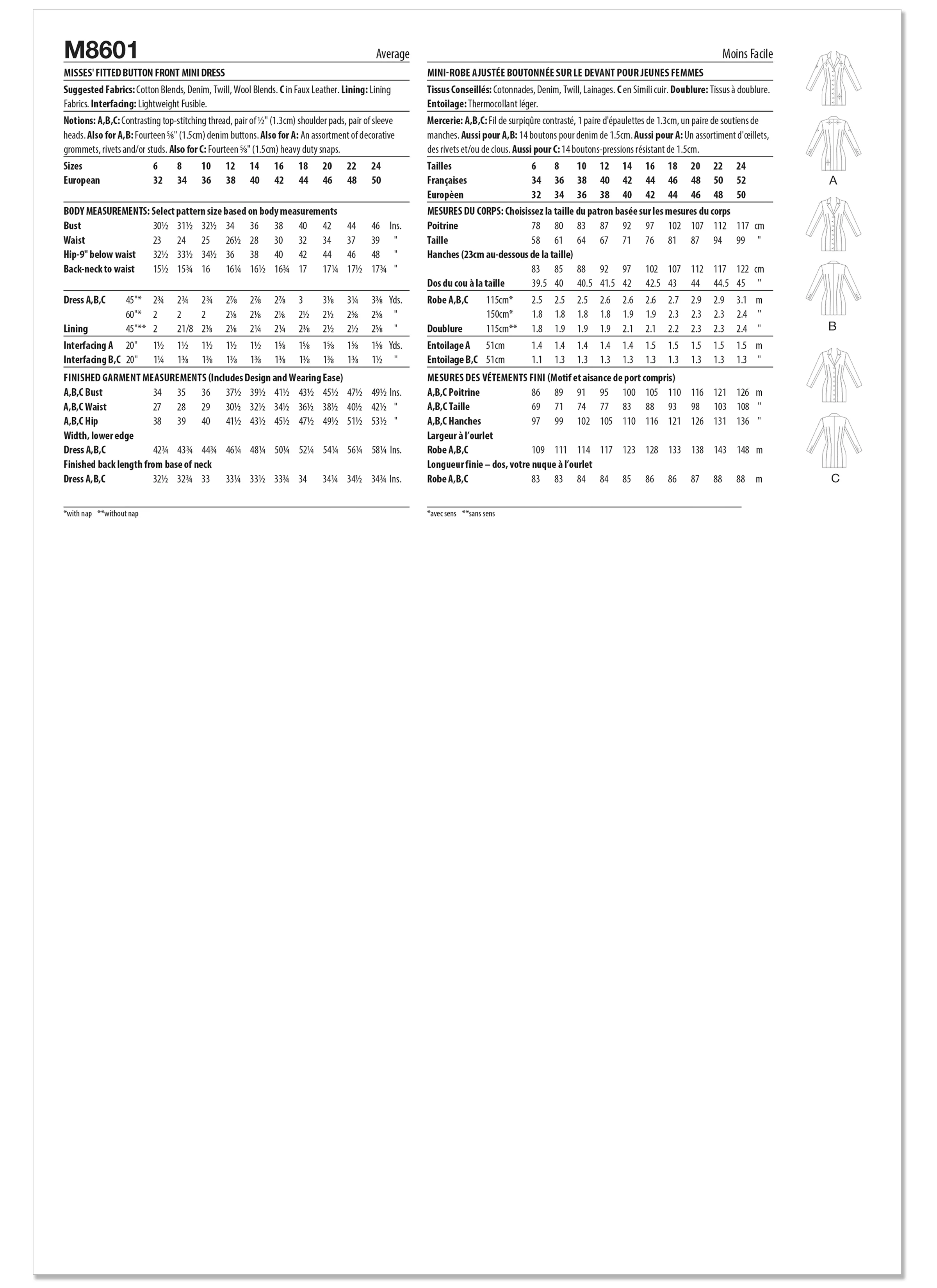 McCall's Pattern M8601 Misses' Dress