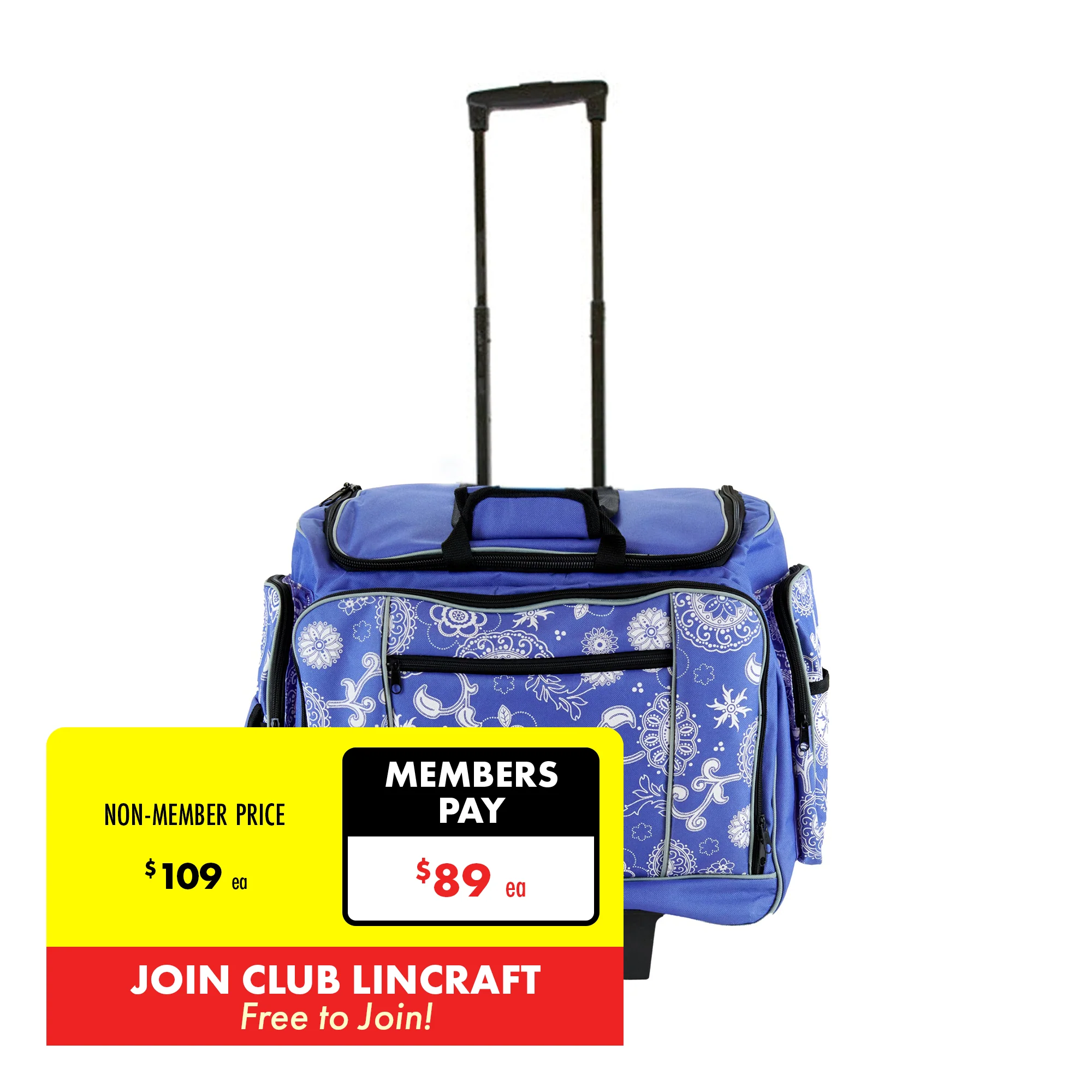 Printed Sewing Machine Trolley Bag