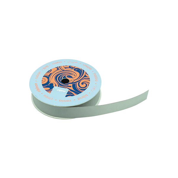 Makr Ribbon, Grey Taffeta- 16mmx4.5m