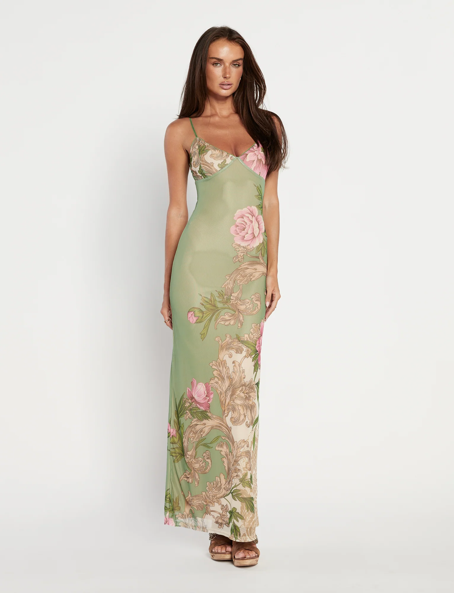 Julianna Dress Green Floral Roccoco Floral