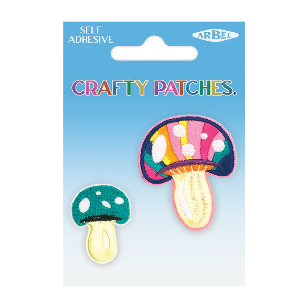 Arbee Crafty Patch, Groovy Mushrooms- 2pc